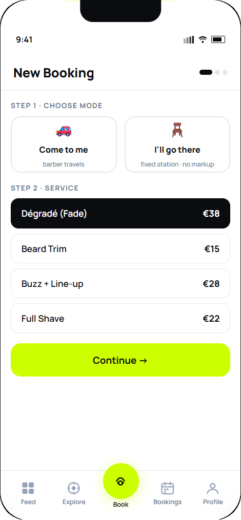 New booking flow