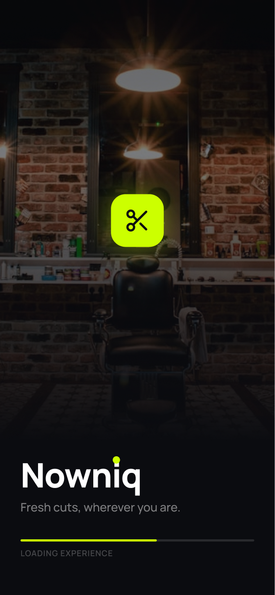 Nowniq customer app welcome screen